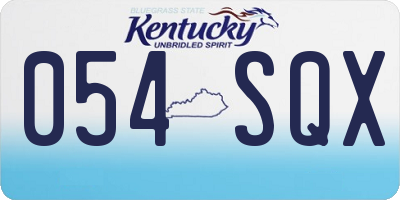 KY license plate 054SQX