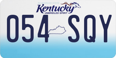 KY license plate 054SQY