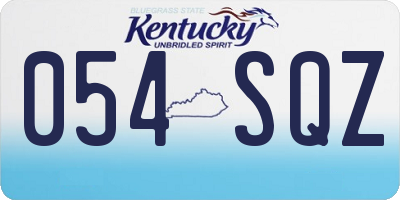 KY license plate 054SQZ