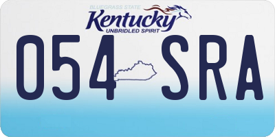KY license plate 054SRA