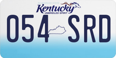 KY license plate 054SRD