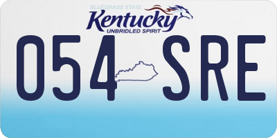 KY license plate 054SRE