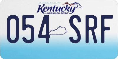 KY license plate 054SRF