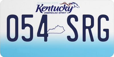 KY license plate 054SRG