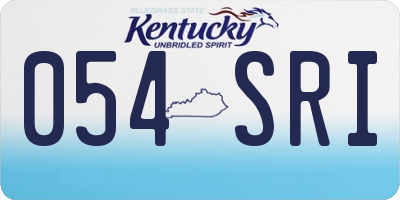 KY license plate 054SRI