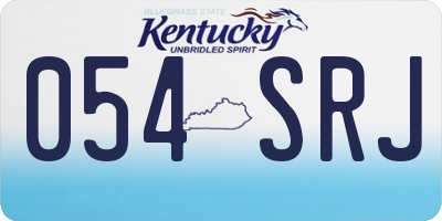 KY license plate 054SRJ