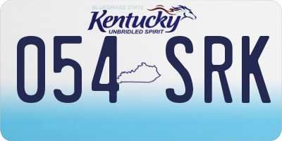 KY license plate 054SRK