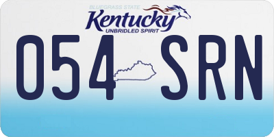 KY license plate 054SRN