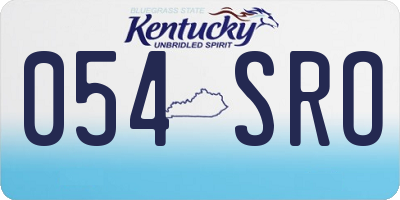 KY license plate 054SRO