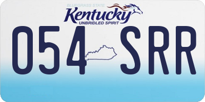 KY license plate 054SRR