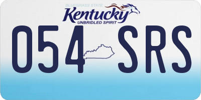 KY license plate 054SRS