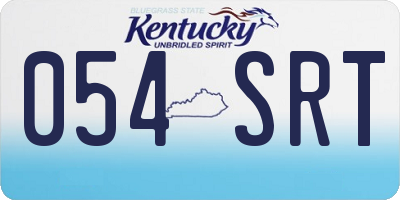 KY license plate 054SRT