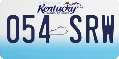KY license plate 054SRW