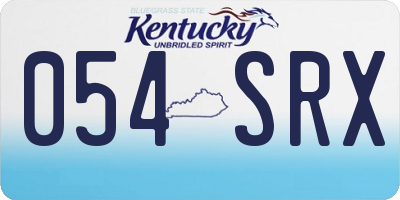 KY license plate 054SRX