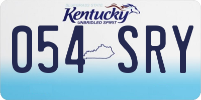 KY license plate 054SRY