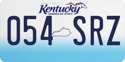 KY license plate 054SRZ