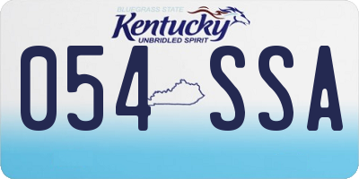 KY license plate 054SSA