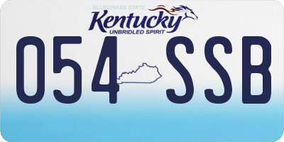 KY license plate 054SSB