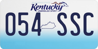 KY license plate 054SSC