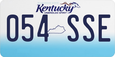 KY license plate 054SSE
