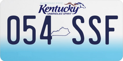 KY license plate 054SSF