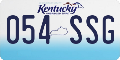 KY license plate 054SSG
