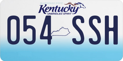 KY license plate 054SSH
