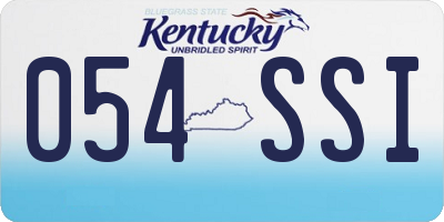 KY license plate 054SSI