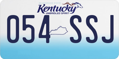 KY license plate 054SSJ