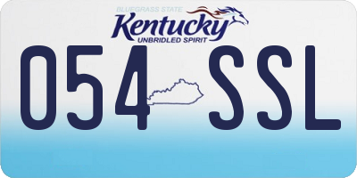 KY license plate 054SSL