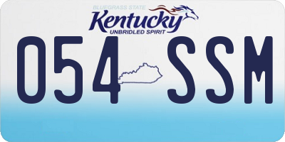 KY license plate 054SSM