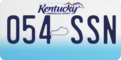 KY license plate 054SSN