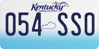 KY license plate 054SSO