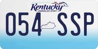 KY license plate 054SSP