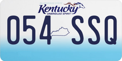 KY license plate 054SSQ