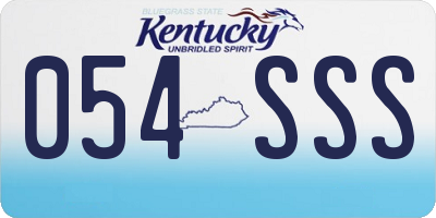 KY license plate 054SSS