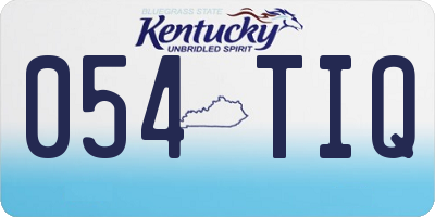 KY license plate 054TIQ