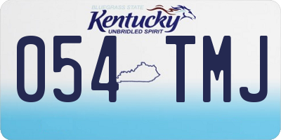 KY license plate 054TMJ