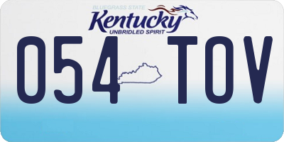 KY license plate 054TOV