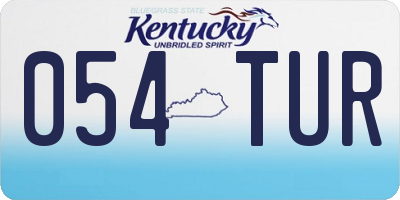 KY license plate 054TUR