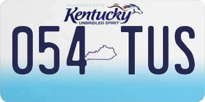 KY license plate 054TUS