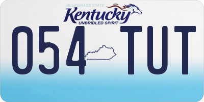 KY license plate 054TUT