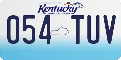 KY license plate 054TUV