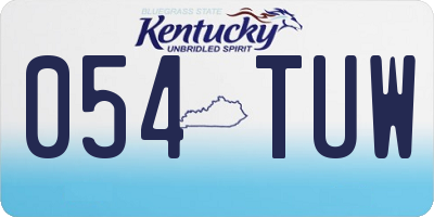 KY license plate 054TUW