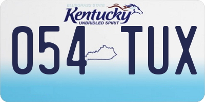 KY license plate 054TUX