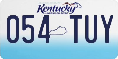 KY license plate 054TUY