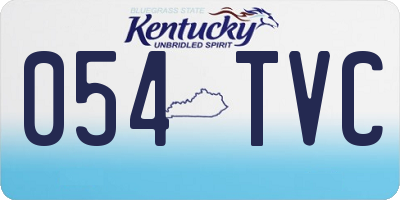 KY license plate 054TVC