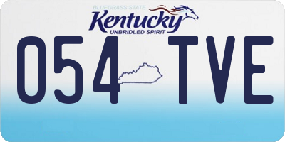 KY license plate 054TVE