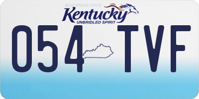 KY license plate 054TVF