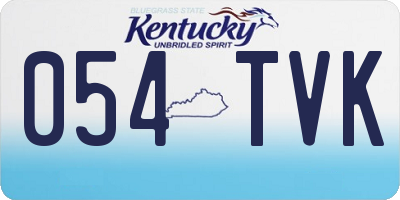 KY license plate 054TVK
